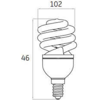 Лампа 12W Spiral T2 FLE12HLX/T2/827/E14 GE 85639