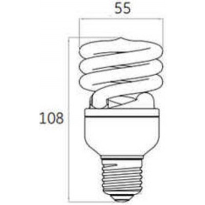 Лампа 20W Spiral T2 FLE20HLX/T2/827/E27 GE 85644