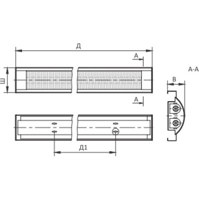 Светильник люминесцентный ЛПО 43-1х18-001 рассеиватель PS стандарт