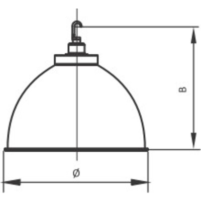 Светильник НСП 07-001 IP65 Е27 с подвесом ALB (отражатель AL 470мм, стекло)