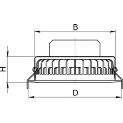 Светильник TLDS0607 1 EM downlight (излучающий вниз), IP65/IP20, 170х170, корпус - алюминиевый литой радиатор, рассеиватель  - призматический,  потребляемая мощность 16 Вт, световой поток 113
