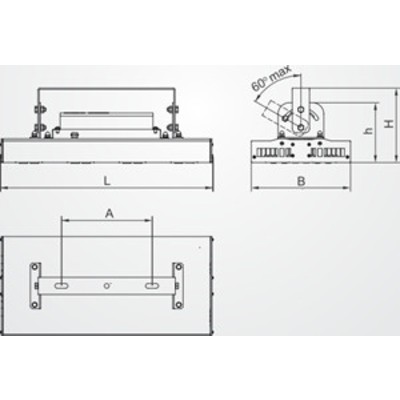 Светильник  ДСП15-120-101 Kosmos 750 IP65, 375х230х163, LED, 14112 лм, Ra=70, CCT=5000K, КСС 