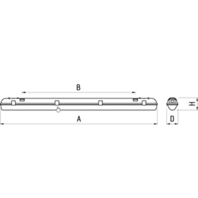 Светильник TLWP01 PC OL EM1 пылевлагозащищенный (IP65), 653х102, корпус - поликарбонат, рассеиватель - опаловый поликарбонат, потребляемая мощность 12 Вт, световой поток 1100 Лм, Драйвер Voss