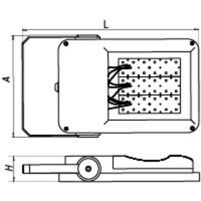 55W Прожектор Arean LED/F-55-001 840 IP65, 420х240х60, корпус алюминий, стекло прозрачное ПК, LED, 4888 лм, Ra=80, CCT=4000K, cosφ>0,97 ЗСП