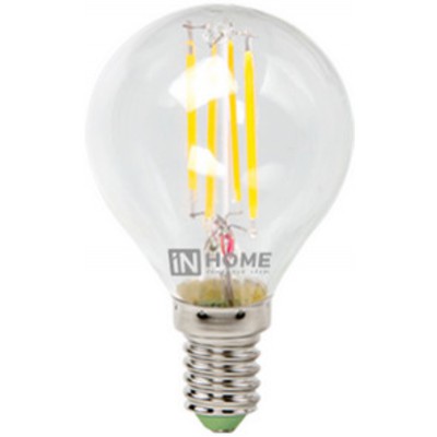 Лампа светодиодная LED-ШАР-deco 5Вт 230В Е14 4000К 450Лм прозрачная IN HOME