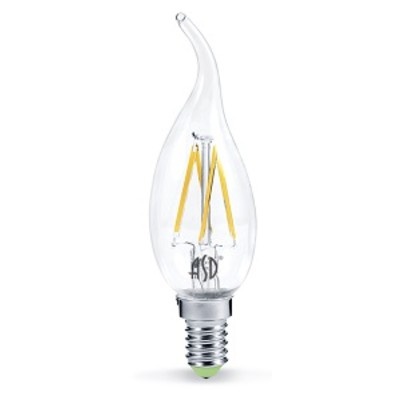 Лампа светодиодная LED-СВЕЧА НА ВЕТРУ-deco 5Вт 230В Е14 3000К 450Лм прозрачная IN HOME
