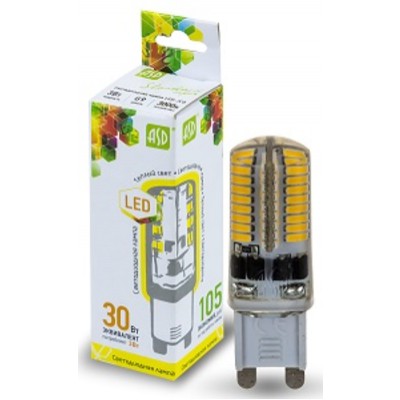 Лампа светодиодная LED-JCD-standard 3Вт 160-260В G9 3000К 270Лм ASD