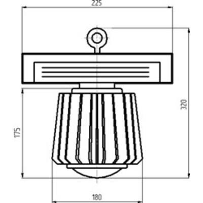Светильник TLHB02 90° ECP промышленный  (IP66) стеклянная линза 90°, потребляемая мощность 62Вт, световой поток  8850Лм Technolux