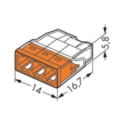 Клеммы WAGO для распределительных коробок серии 2273-203 на 3 проводника от1,0 до 2,5мм2 