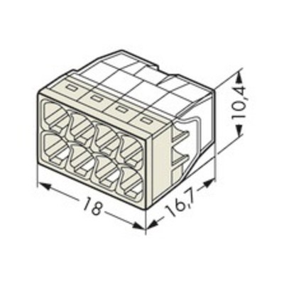 Клеммы WAGO для распределительных коробок серии 2273-248  на 8 проводников от1,0 до 2,5мм2 с пастой