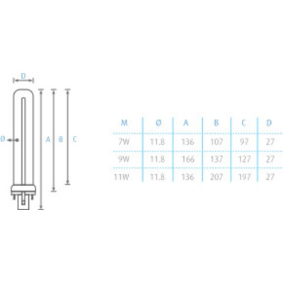 Лампа HY-PL11W G23 6400К OPPTIM