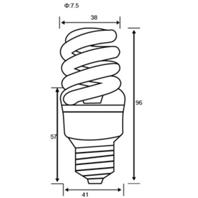 Лампа 11W энергосберегающая VITOONE/ZEN/11W/E27/2700K/T2/SPIRAL/CFL VITO