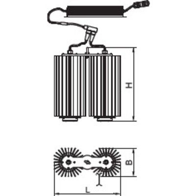 Светильник ДСП04-200-101 Star E 850 IP65, 284х150х330, корпус Al, LED, 2 блока, 190 Вт, 20799 лм, 109 лм/Вт, Ra=80, ССТ 5000K, КСС 