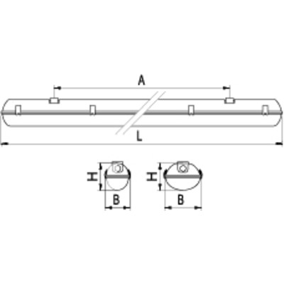 Светильник Polar LED Т8-218-21 IP65, 670х147х108, корпус  ПК, рассеиватель ПС, для лампы LED Т8 G13 ЗСП