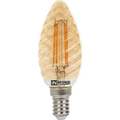 Лампа светодиодная LED-СВЕЧА ВИТАЯ-deco 7Вт 230В Е14 3000К 630Лм золотистая IN HOME