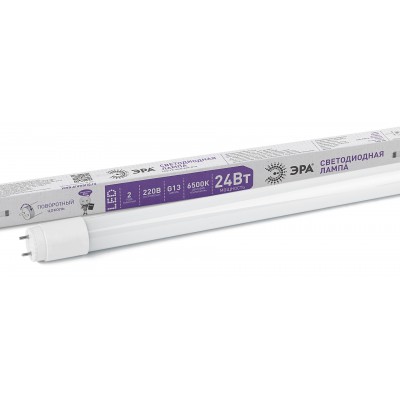 Лампа светодиодная ECO LED T8-24W-865-G13-1500mm ЭРА (диод,трубка стекл,24Вт,хол,непов. G13) (30/840)