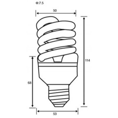 Лампа 20W энергосберегающая VITOONE/ZEN/20W/E27/4000K/T2/SPIRAL/CFL VITO