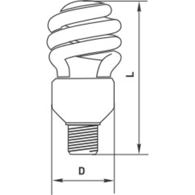 Лампа 20W энергосберегающая HS-полуспираль 20W 4000K E27 10000h EKF HS-T3-20-840-E27    