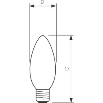 Лампа свеча  40W ДС  230-240V Е-27 прозрачная КЭЛЗ
