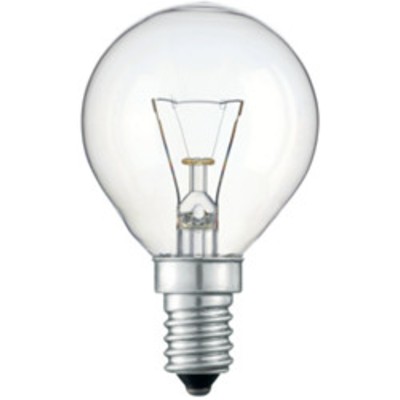 Лампа шар 15W D1 CL  230V Е-14 прозрачная GE