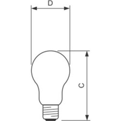 Лампа  75W стандартная ЛОН - матовая 75A1/F/E27 GE.