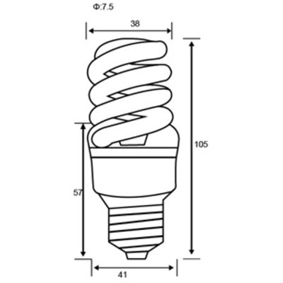 Лампа 15W энергосберегающая VITOONE/ZEN/15W/E27/6400K/T2/SPIRAL/CFL VITO