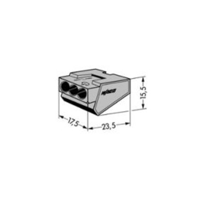 Клеммы WAGO для распределительных коробок серии 273 на 3 проводника сечением 1,5-4,0 мм2(273-503) с пастой