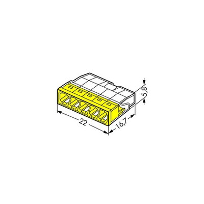 Клеммы WAGO для распределительных коробок серии 2273-245 на 5 проводников от1,0 до 2,5мм2 с пастой