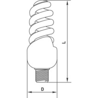 Лампа 25W энергосберегающая FS8-спираль 25W 2700K E27 8000h EKF FS8-T2-25-827-E27