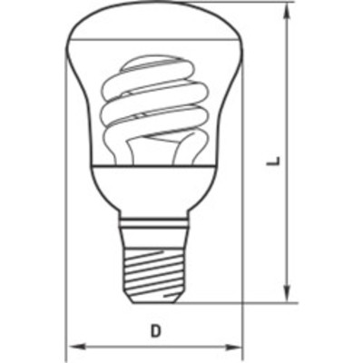 Лампа 9W энергосберегающая CB-цилиндр 9W 4000К Е14 10000h R50 EKF