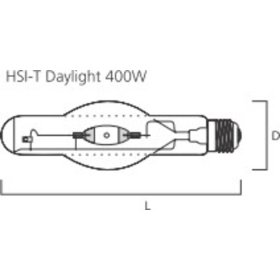 Лампа 400W HSI-T Daylight  E40  4,4A  32000lm  6100К d63x285  положен любое  SYLVANIA 0020531 
