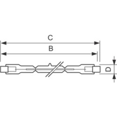 Лампа 1000 W HALOGEN 240V R7S 189mm BLV   