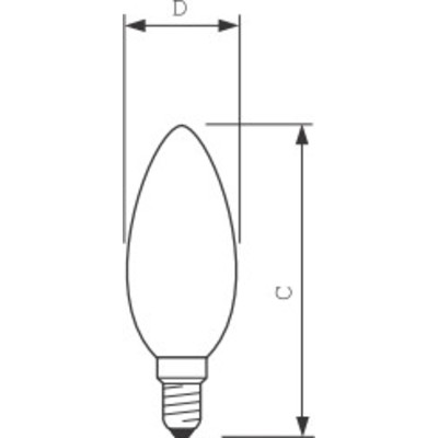 Лампа свеча  60W С1 CL  230V Е-14 прозрачная GE
