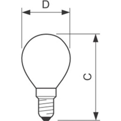 Лампа шар 40W D1 CL 230V Е-14 прозрачная GE.