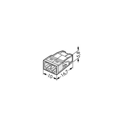 Клеммы WAGO для распределительных коробок серии 2273-202 на 2 проводника от1,0 до 2,5мм2