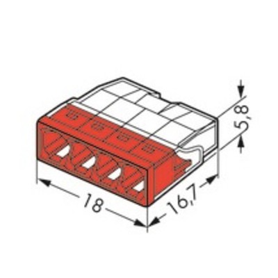 Клеммы WAGO для распределительных коробок серии 2273-204 на 4 проводника от1,0 до 2,5мм2