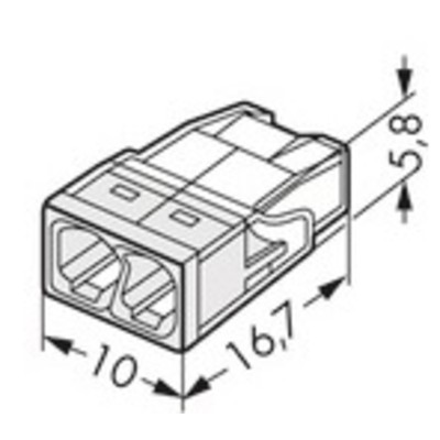 Клеммы WAGO для распределительных коробок серии 2273-242  на 2 проводника от1,0 до 2,5мм2 с пастой