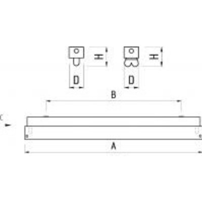 Светильник TLGP236 ECP  1233х105, без отражателя, ЭПРА (класс энергосбережения EEI=A3)  Technolux