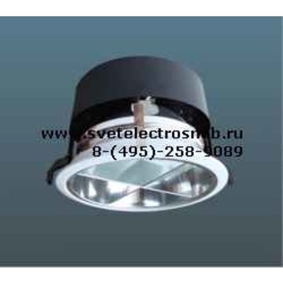 Светильник TL08H-01 150  EL downlight (излучающий вниз), ø225, под металлогалогенную лампу, отражатель-зеркальный алюминий, рассеиватель - крестообразная зеркальная решетка, ЭПРА (класс