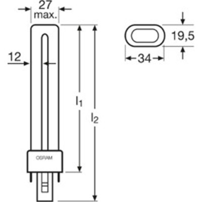 Лампа 11W Biax™ S 2-pin, Встроенный стартер F11BX/840 GE 