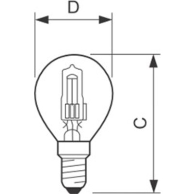Лампа 28W  240V  HALOGEN CLASSIC P ECO  OSRAM (шарообразная)