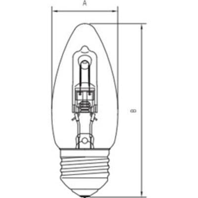 Лампа  42W  230V E27 Энергосберегающие HaloCandle D=36 L=100 (630 lm) 76573 GE (свеча)
