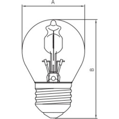 Лампа 18W  230V E27 HALOGEN CLASSIC P ECO D=45 L=80 (160 lm) OSRAM (шаровидные)