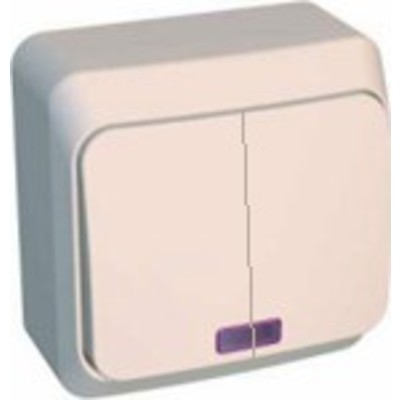 Выключатель 2-кл.  о. у. ВА10-006К 10A ЭТЮД кремовый с подсветкой Schneider Electric