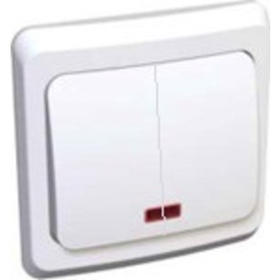 Выключатель 2-кл.  с. у.  ВС10-006B 10А с подсветкой   ЭТЮД белый Schneider Electric