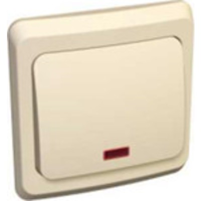 Нажимная кнопка 1-кл.  с. у. КС10-002К  10A с подсветкой ЭТЮД  кремовый Schneider Electric
