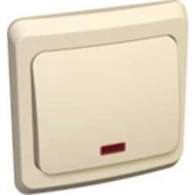 Переключатель 1-кл.  с. у. ВС10-007К  10A с подсветкой ЭТЮД кремовый Schneider Electric