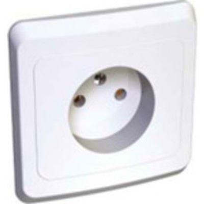 Розетка 1 мест. С.У. б/з со шторками РС16-002B  ЭТЮД белый Schneider Electric