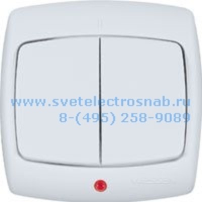 Выключатель  2-кл.  с.у. VS5U-227-BI 10А. и индикацией РОНДО белый  Schneider Electric