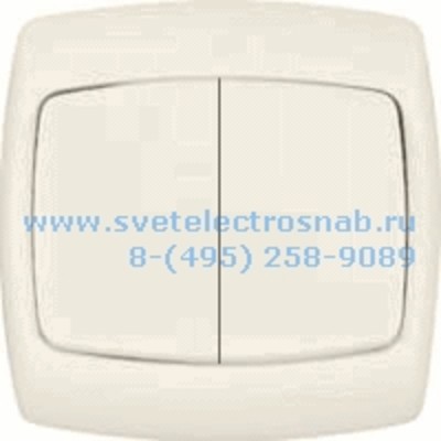 Выключатель  2-кл.  с.у. VS5U-228-SI 10А. РОНДО слоновая кость  Schneider Electric